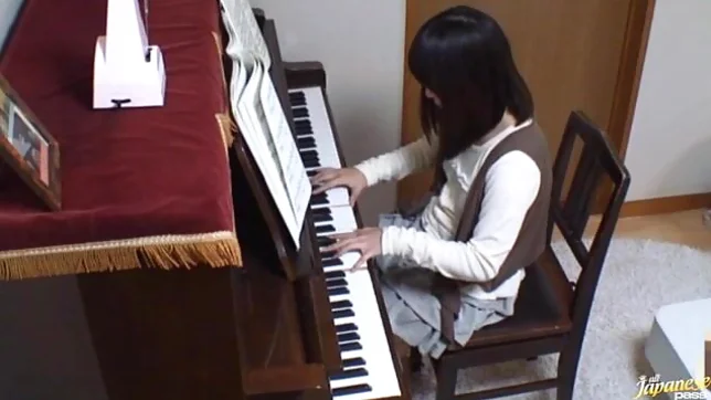Piano teacher rear fucks his pupil across the piano keys 5