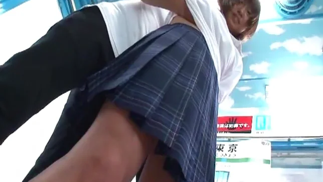 Japanese AV model in school uniform rides stiff cock 5