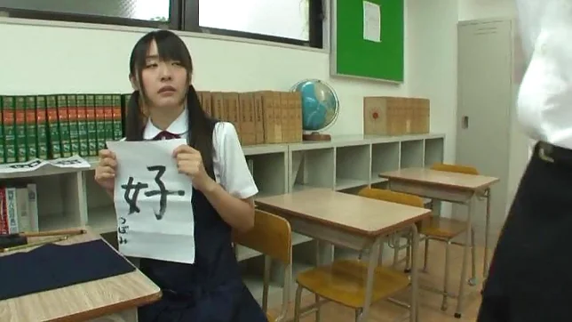 Mischievous Asian schoolgirl Tsubomi gives her boyfriend a blowjob