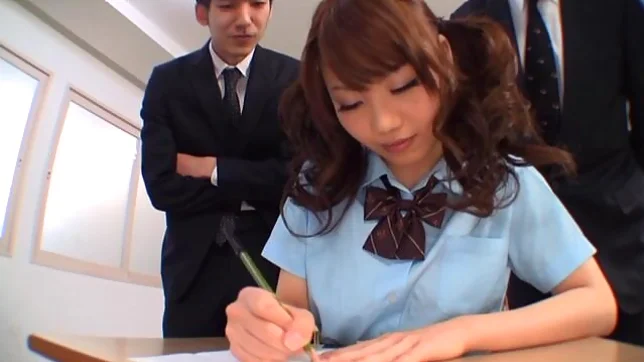 Japanese teen gets her pussy played with after a test 2