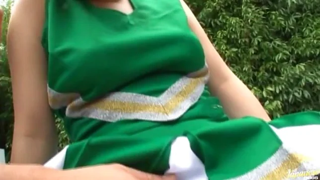 Sexy Japanese teen is having fun.