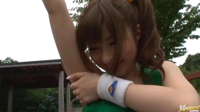 Sexy Japanese teen is having fun.