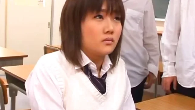 Japanese schoolgirl banged by group of lads in the classroom 3