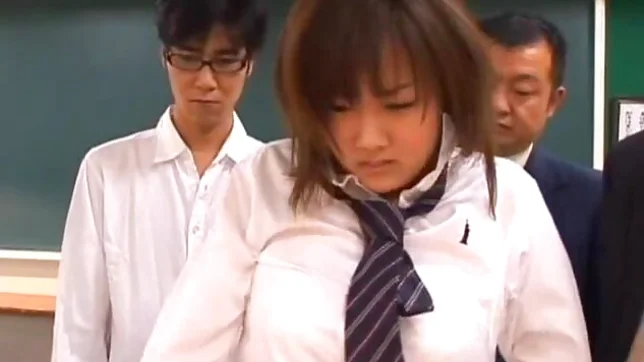 Japanese schoolgirl banged by group of lads in the classroom 3