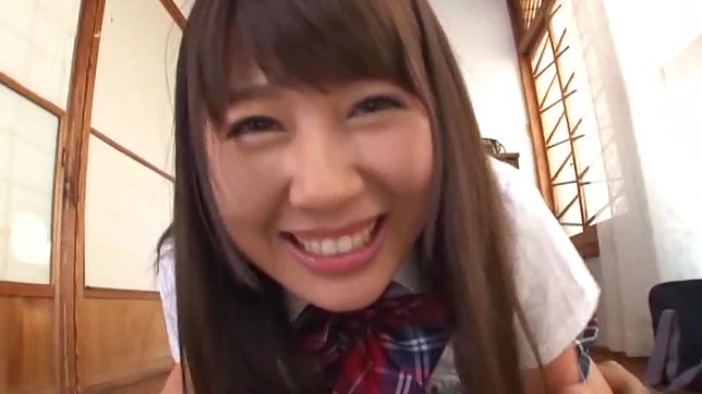 Juicy Tokyo girl in a school uniform sucks and rides a dick in pov 2
