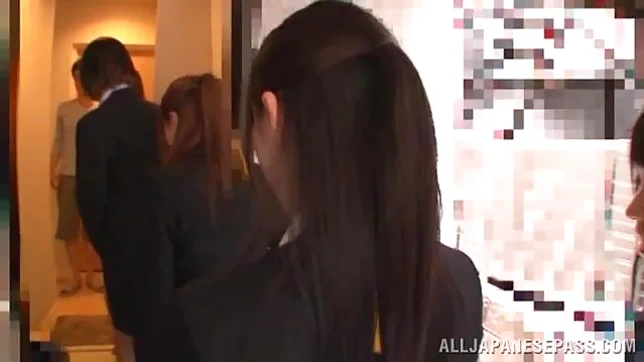 Hot Japanese milf in sexy uniform loving herself 2