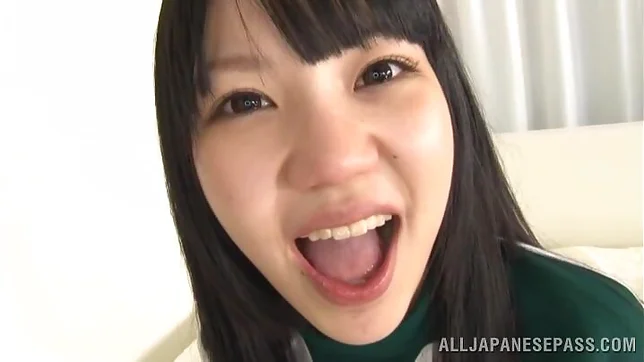 Young and sexy Japanese teen deepthroats hard boner