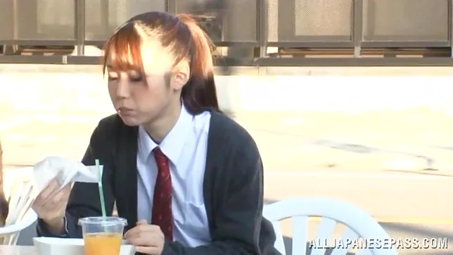 Sexy Japanese schoolgirl is nailed very well by a hot guy