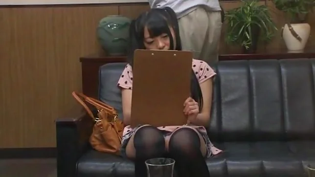 Pigtailed teen in stockings gets fucked by an older man 3