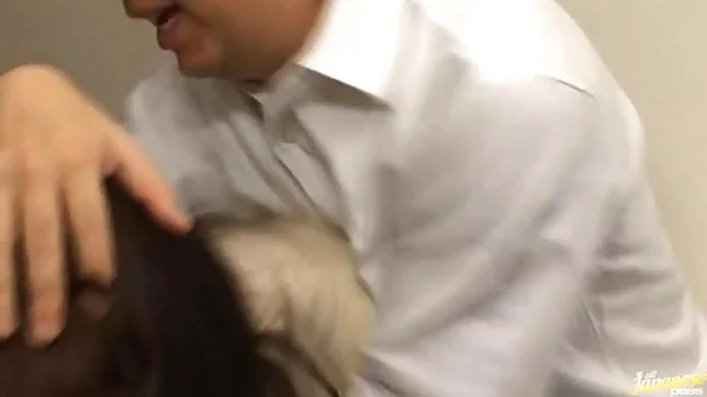 Minako Saotome Asian teen in school uniform gives a hot blowjob 4