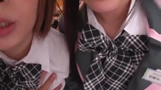 Japanese schoolgirls are being naughty 5
