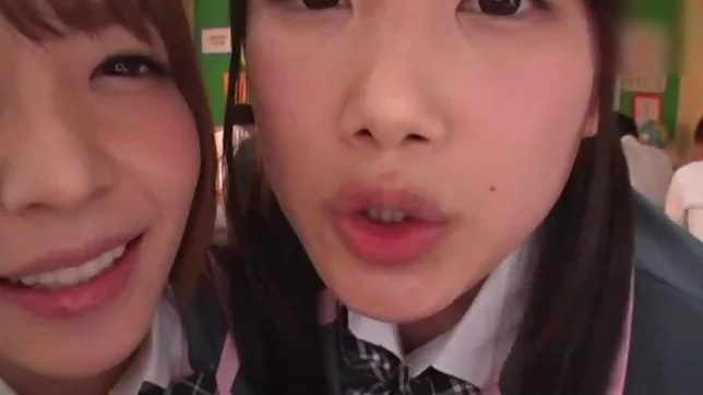 Japanese schoolgirls are being naughty 6