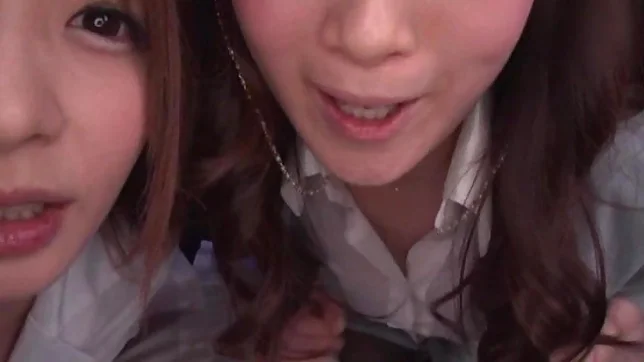 POV cock sucking session with two teens 6