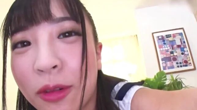 Naughty Japanese teen is licking ass