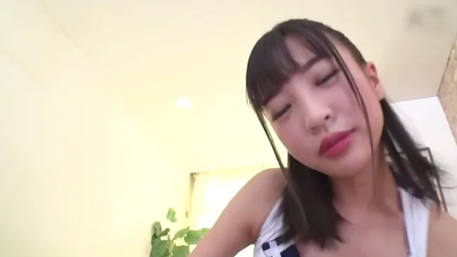 Naughty Japanese teen is licking ass