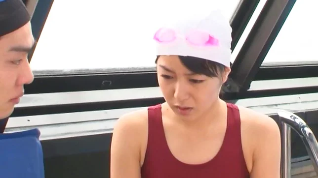 Young babe sucks her coach in the swimming p ool