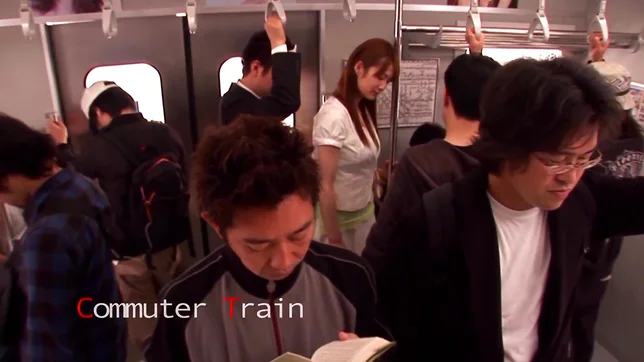 Hot Japanese girl is giving handjob on the subway 2