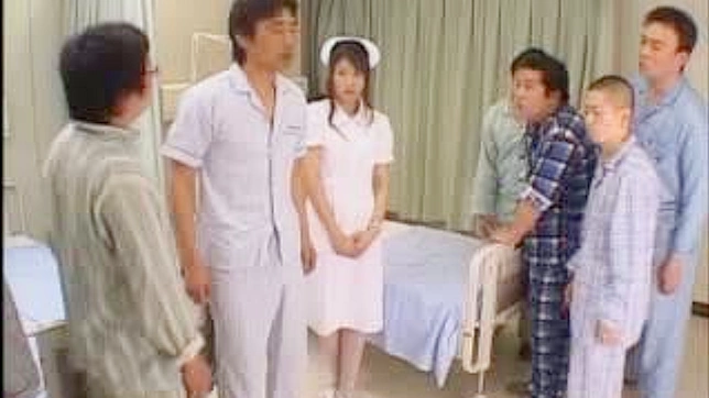 Naughty nurse enjoys a hot Asian gang bang