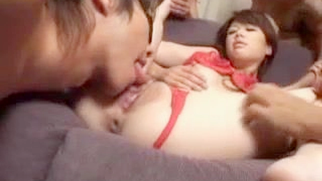 ty girl enjoys a rough Asian anal with two horny guys